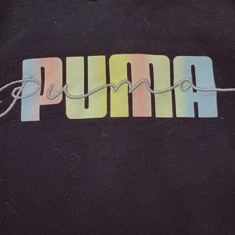 NEW GIRLS BLACK PUMA SWEATSHIRT HOODIE SZ. MED. 10-12 - Picture 4 of 7